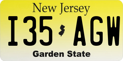 NJ license plate I35AGW