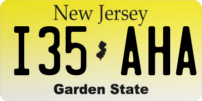 NJ license plate I35AHA