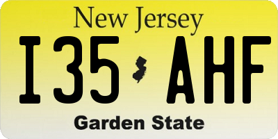 NJ license plate I35AHF