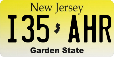 NJ license plate I35AHR