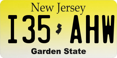NJ license plate I35AHW