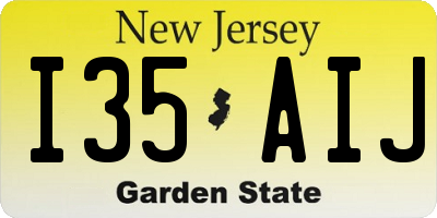 NJ license plate I35AIJ