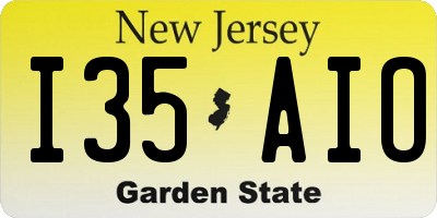 NJ license plate I35AIO