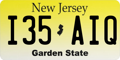 NJ license plate I35AIQ
