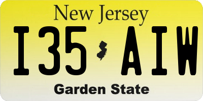 NJ license plate I35AIW