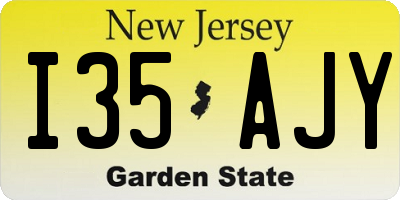 NJ license plate I35AJY
