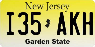 NJ license plate I35AKH
