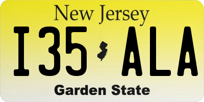 NJ license plate I35ALA