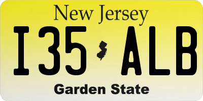 NJ license plate I35ALB