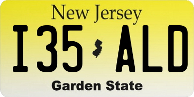 NJ license plate I35ALD