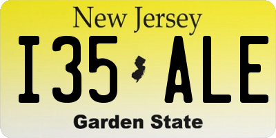NJ license plate I35ALE