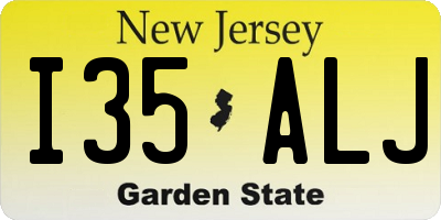 NJ license plate I35ALJ