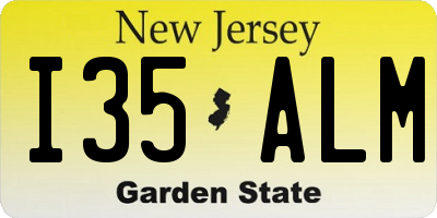 NJ license plate I35ALM