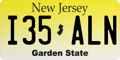 NJ license plate I35ALN