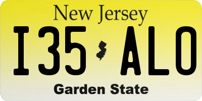 NJ license plate I35ALO
