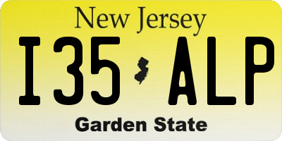 NJ license plate I35ALP