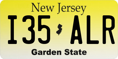 NJ license plate I35ALR