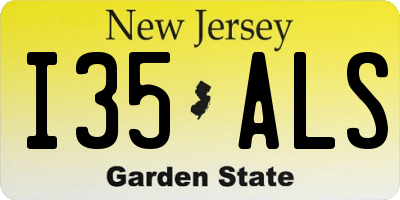 NJ license plate I35ALS