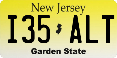 NJ license plate I35ALT
