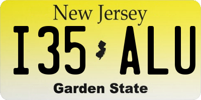 NJ license plate I35ALU
