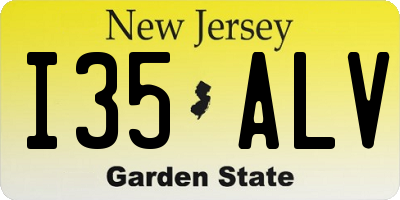 NJ license plate I35ALV