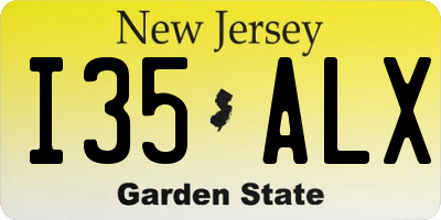 NJ license plate I35ALX