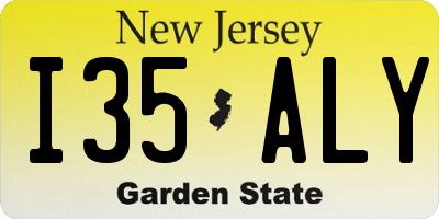 NJ license plate I35ALY