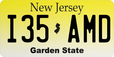 NJ license plate I35AMD