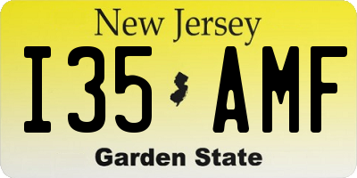 NJ license plate I35AMF