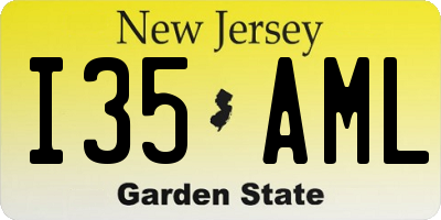 NJ license plate I35AML