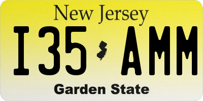 NJ license plate I35AMM