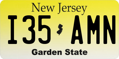 NJ license plate I35AMN