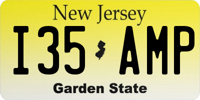 NJ license plate I35AMP