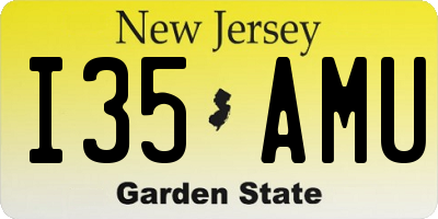 NJ license plate I35AMU
