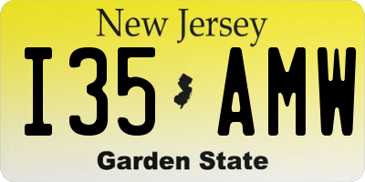 NJ license plate I35AMW