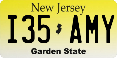 NJ license plate I35AMY