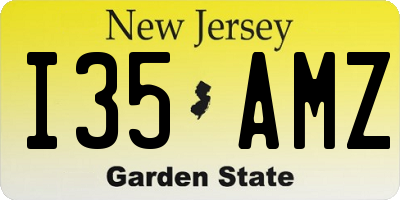 NJ license plate I35AMZ