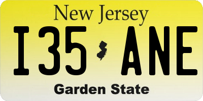 NJ license plate I35ANE