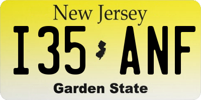 NJ license plate I35ANF