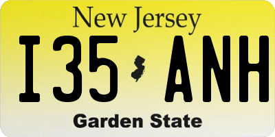 NJ license plate I35ANH