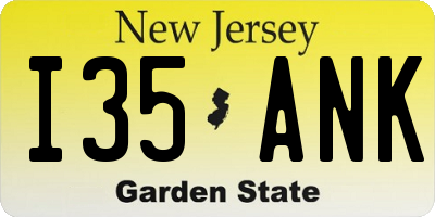 NJ license plate I35ANK