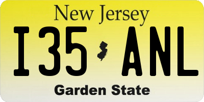 NJ license plate I35ANL