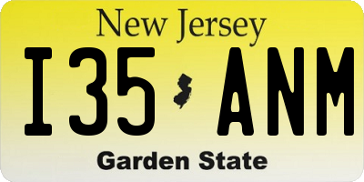 NJ license plate I35ANM
