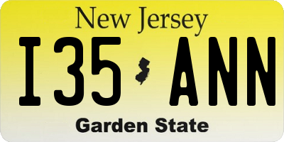 NJ license plate I35ANN