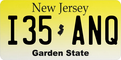 NJ license plate I35ANQ
