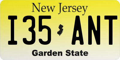 NJ license plate I35ANT