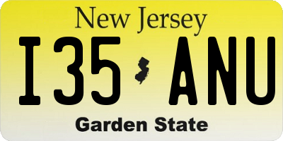 NJ license plate I35ANU