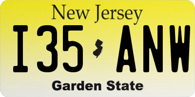 NJ license plate I35ANW