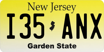 NJ license plate I35ANX