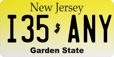 NJ license plate I35ANY